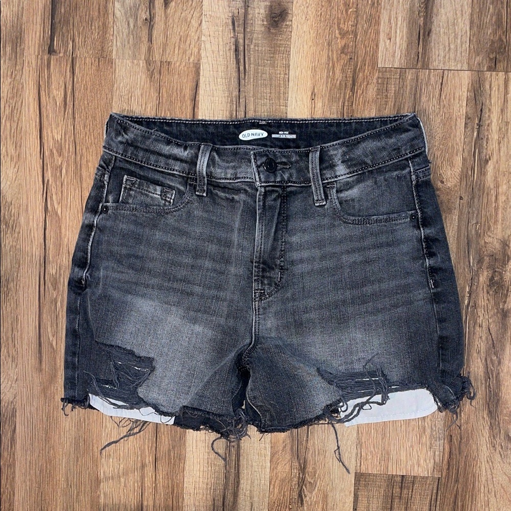 Old Navy Black Wash Distressed Jean Shorts SIZE 2